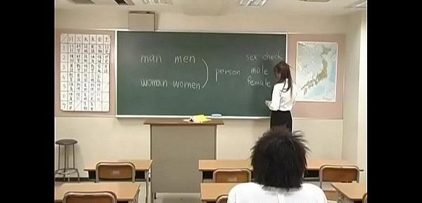  Manami Suzuki is pumped in the classroom